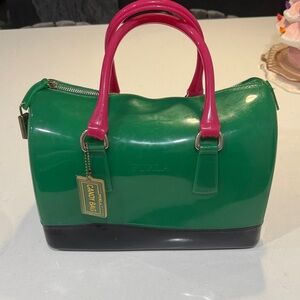 Furla Green and Pink Satchel Bag